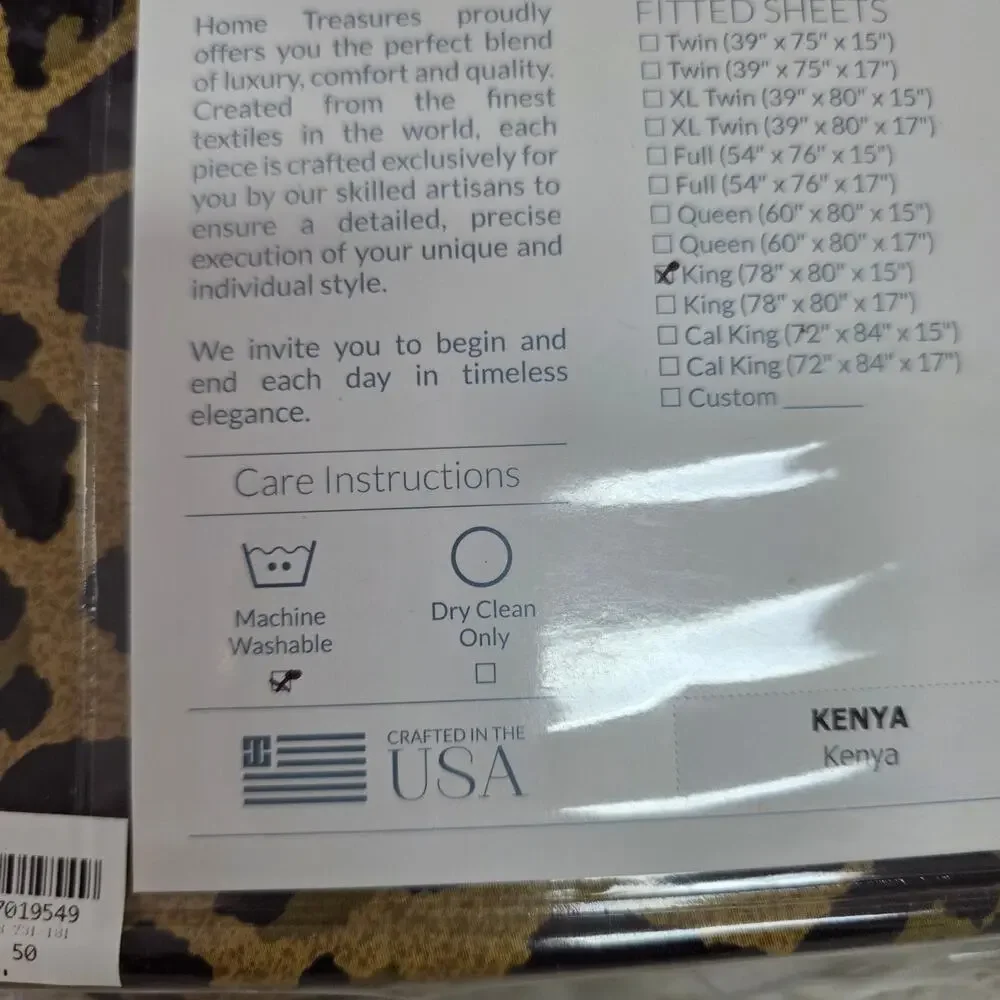 Home Treasures Kenya Fitted Sheet, King